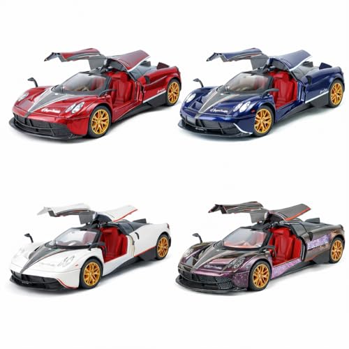 Image of Pagani Huayra 1:32 Model Car Exclusive Alloy Metal Pull Back Die-cast Car Diecast Metal Toy car with Openable Doors & Light Music Best Gifts Toys Kids【Colors as Per Stock】