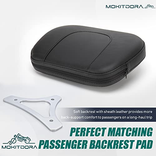 Mokitdora Softail Sissy Bar Upright With Pad & Luggage Rack Detachable Backrest For 2000-2005 Harley Softail, Chrome #TOP6