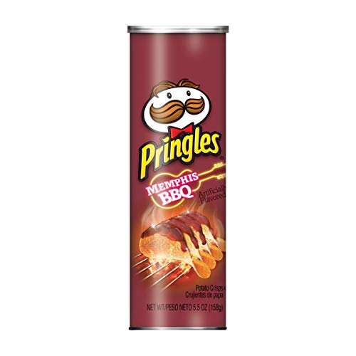 Pringles Potato Crisps Chips, Memphis BBQ Flavored, 5.5 oz Can