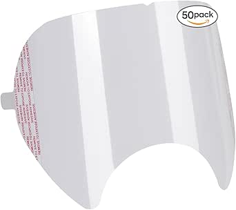 Vukehon 50 Pack Full Face Respirator Mask Peel Off Lens Cover for 6800,6900,6885, 6000, 6700 Series Compatible Faceshield Clear Protective Film(Pack of 50)