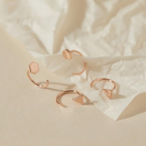 Image of CHIC & ARTSY 925 Sterling Silver Half Hoop Earrings for Women, Small Huggie Hoops Set with Ball Bar Star Moon Cross & Pearl, Lightweight Comfort Fit Everyday & Sleep Earrings