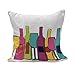 945 Housse De Coussin Pop Art, Bouteilles De Vin Pop Art Et Verres Bar Party Happy Hour Thème Design Rétro Housse d'oreiller Élégant Salon Taie D’Oreiller 45X45Cm, Décoration De Maison