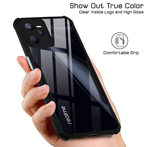 Image of Jkobi Back Cover Case for Realme C35 (Crystal Glass Back | Camera Protection | Shockproof | Professional Black)