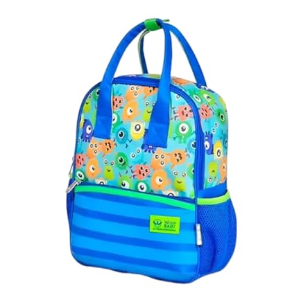 Mochila de Costas Bolsa Infantil Baby Masculina Monstrinhos (Azul)