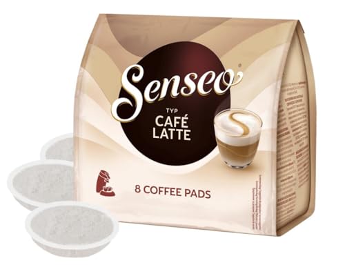 Café Latte - Compatible avec Machine, 8 Dosettes, Délicieux Café Latte pour un Moment de Pur Plaisir, compatible avec senseo - 92g
