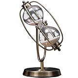 LONG-L Rotierende Sanduhr Messing-Ton 30 Minuten,720°Metall Sand Glas Sand Timer,Antike Messing Sand Uhr 30 Minuten Für Vintage Home Décor Hochzeitsgeschenk,30mins