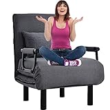 【Design contemporain et élégant】 Le design minimaliste avec coussin de couleur unie et cadre en métal le rend élégant pour s'adapter à la plupart des environnements domestiques. La structure est stable et supporte facilement jusqu'à 200 kg. Ce canapé-lit est livré avec un coussin de dossier moelleux qui le rend encore plus confortable pour s'asseoir.
