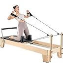 vevor macchina per pilates riformatore attrezzatura in legno per esercizi da palestra allenamento domestico, panca letto per pilates con doppia resistenza molla corda, carico max. 181,44 kg
