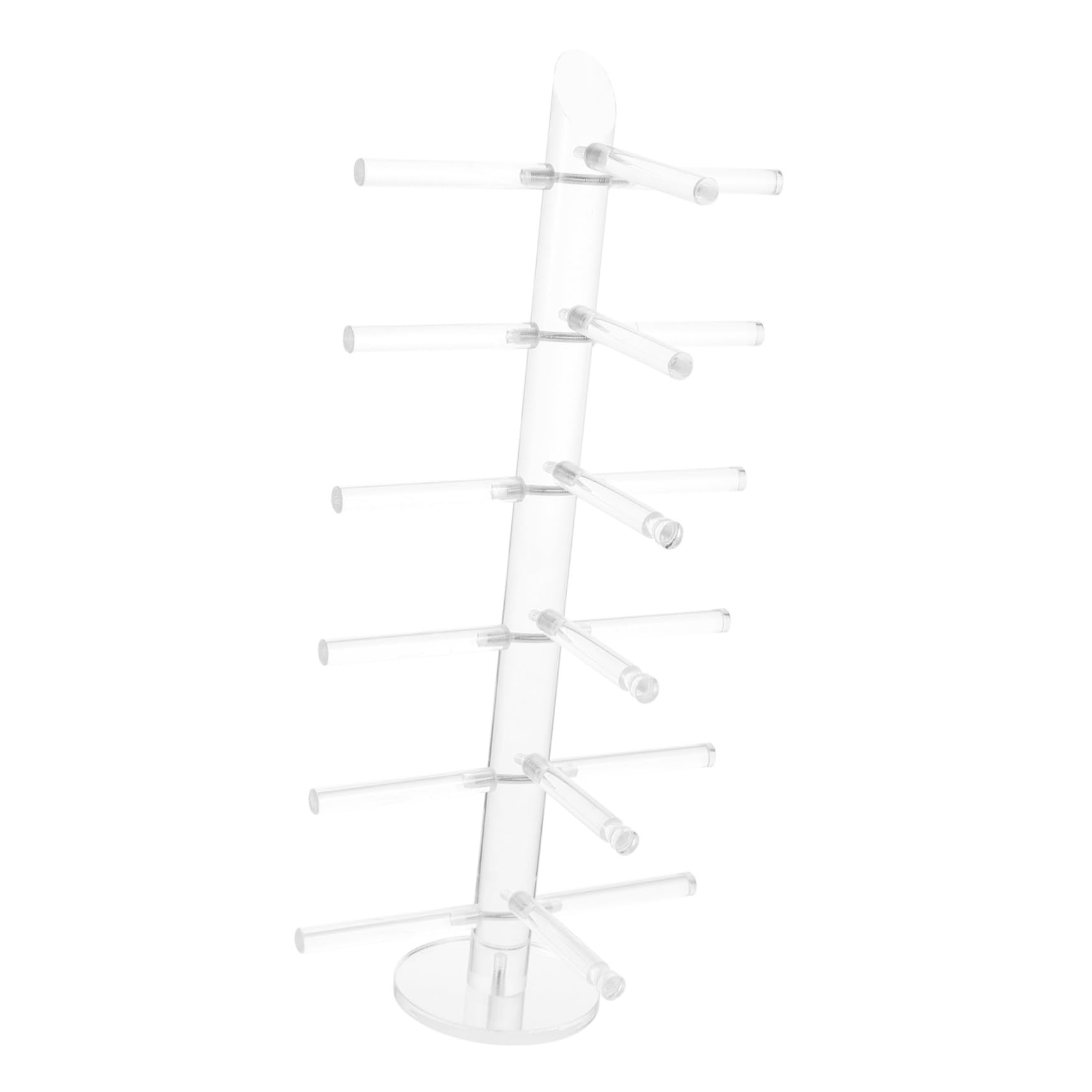 Espositore Porta Occhiali Da Sole in Acrilico 6 Strati Asta Da 25mm, Base Stabile Per Negozi e Esposizioni, Supporto Resistente e Smontabile Per Occhiali Da Lettura e Da Sole