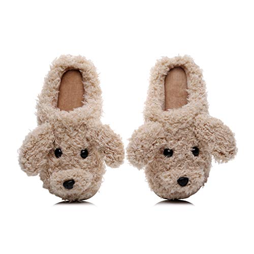 FAYUEKEY Cut Puppy Teddy Animal Slippers For Women Men Girls Winter Bear Warm Memory Foam Cotton Home Soft Plush Fur Shoes Indoor Outdoor3