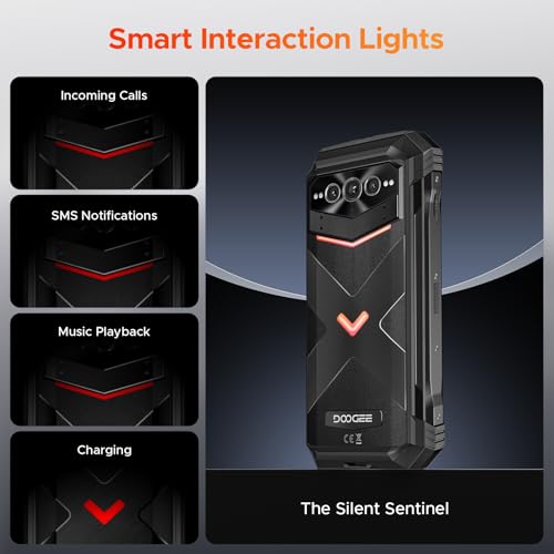 DOOGEE V MAX Pro 5G Rugged Phone,22000mAh,32GB+512GB/TF 2TB,Android 14 Rugged Smartphone,108MP+20MP Night Vision Phone, 6.58" FHD+ 120Hz IPS Screen, IP68/IP69K Waterproof,NFC/OTG/Face ID/1.18 lb