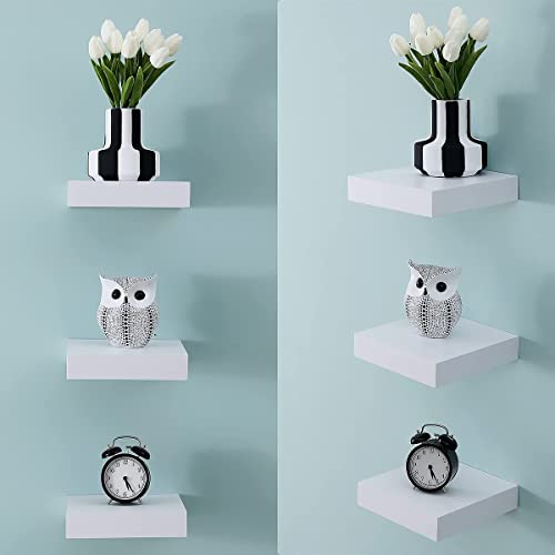 Welland 9 1/4 Inch White Mission Floating Shelves For Wall, Bathroom Wall Mount Shelves, Wood Modern Display Shelves, Book Shelves,For Bedroom,Living Room And Kitchen #TOP5