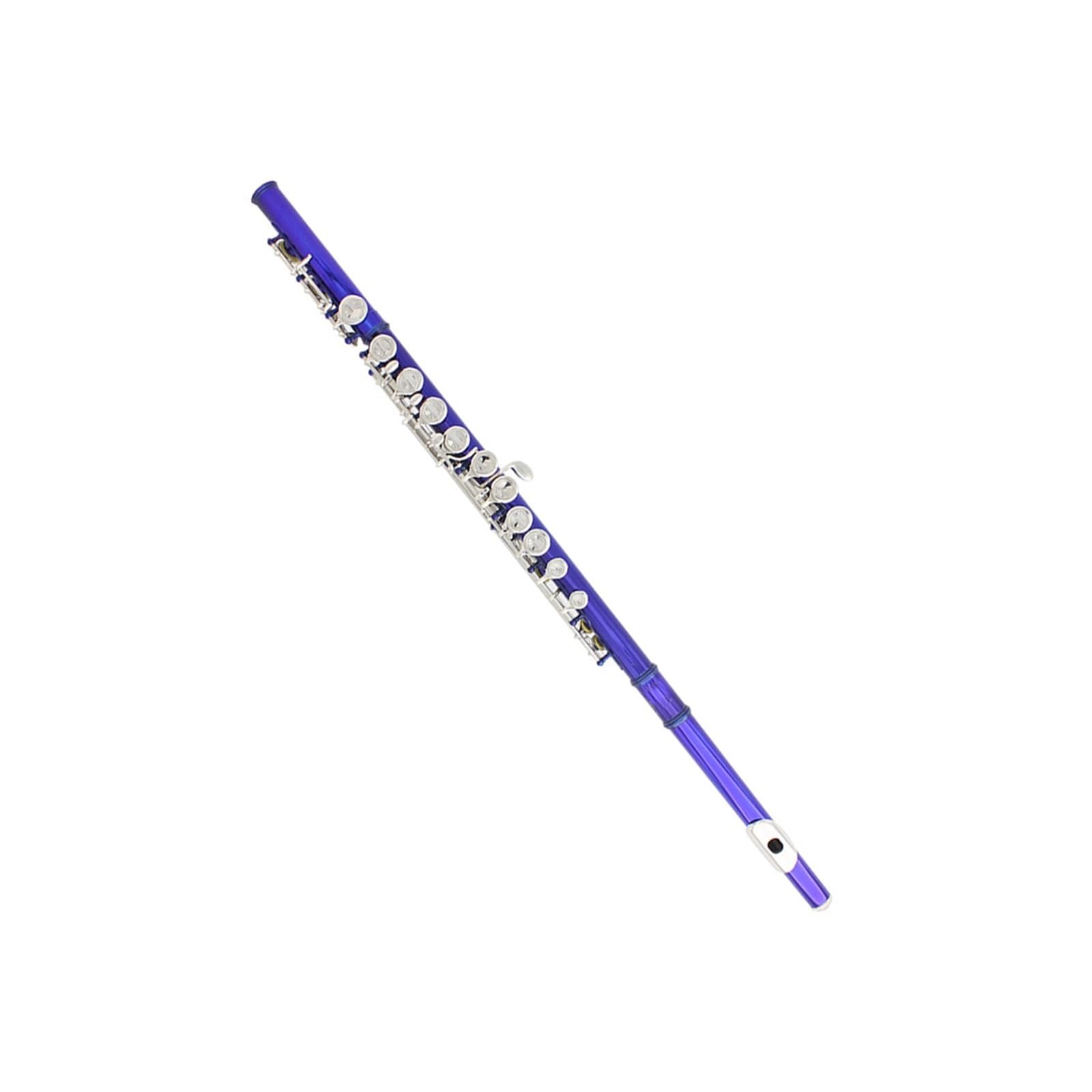 Flauta Flauta azul de 16 agujeros flauta con llave C con caja de cuero bolsa para flauta accesorios para instrumentos juego de limpieza