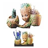 DeeTerranto Groot Planter Tripot 3-in-1 Multi-Functional Succulent, Bonsai & Organizer with Unique Drain System: Ideal for Office, Home, Garden & Kids' Desk