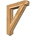 Ekena Millwork BKT0806X38X44TRA03RWR Traditional Arts and Crafts Rough Sawn Bracket w/Offset Brace, Western Red Cedar