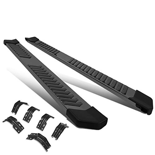 6 Inches Side Step Nerf Bar Running Boards Compatible with Ford F-250 F-350 F-450 F-550 Super Duty Crew Cab 99-16, Stainless Steel, Black Powdercoated