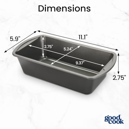 GoodCook Nonstick Loaf Pan Heavy-Duty Steel Bakeware with Easy-Clean Non-Stick Coating, Oven & Dishwasher Safe Pan, 9 x 5-Inch, Gray - Image 2