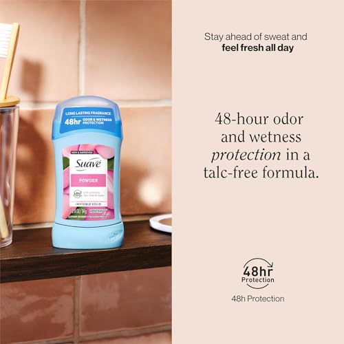 Image of Suave+ 24 Hour Protection Anti-Perspirant Deodorant Invisible Solid - Powder - 1.2 Ounce (Pack of 24)