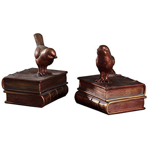 Viinice Libro Termina Creative birdend bookend Decoration Decoración Regalos for niños Estudio de la Biblioteca de la Biblioteca de la Escuela de Estudiantes Regalos Decorativos Brown guanjun1975