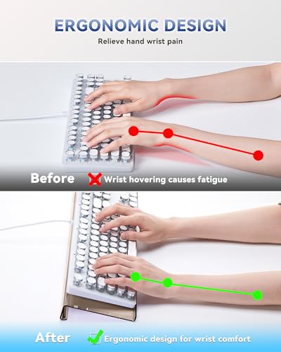Image of Computer Keyboard Wrist Rest Stand for Desktop(Coffee), Keyboard Riser | Ergonomic Acrylic Keyboard Holder, Keyboard Hand Rest, Pain Relief for Typing, Multiple Colors