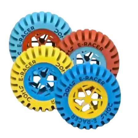 D0MS Mini E-Racer Eraser (Pack of 11, White, Plastic, Round, School/Office Eraser)