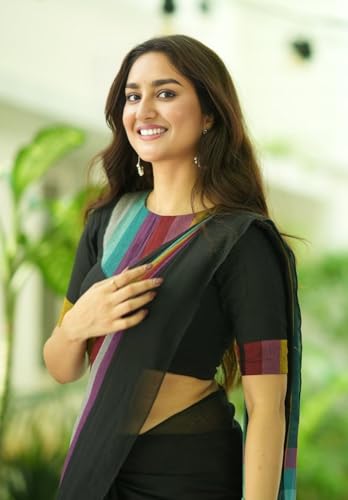 Image of Jack & Jini Women's Floral Print Pure Georgette Saree with Blouse Piece | Soft Casual & Festive Drape | Gift for Mother, Wife.