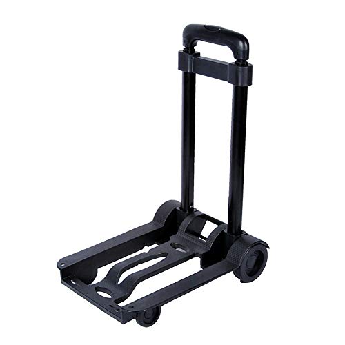 Multi Function 2 in 1 Folding Hand Truck Aluminum Portable Luggage Cart Folding Hand Cart 30KG Capacity, Hand Trolley Ideal for Home, Office, Travel Use