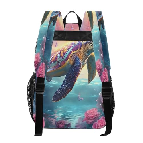 Clear Backpack for School Sea Turtle Butterflies Roses Transparent Bookbag for Girls See Through PVC Boy Backpacks3