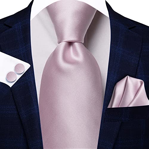 Image of Dubulle Silk Ties Set for Men Formal Paisley Striped Necktie Pocket Square Cufflinks 3PCS Sets Wedding Business Party
