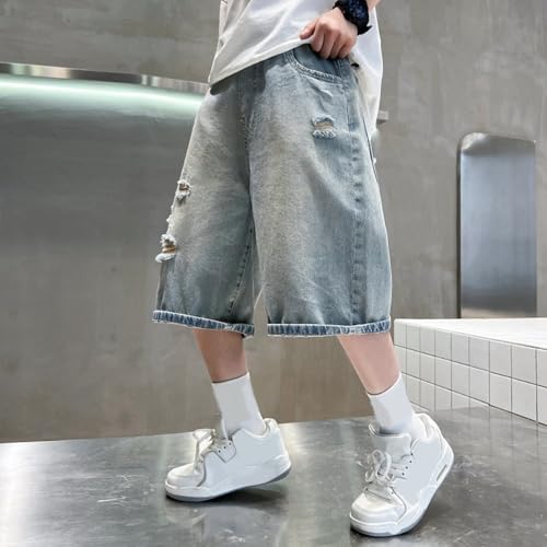 Pantalones cortos vaqueros de niño elásticos ideales para juegos casuales en el parque 2