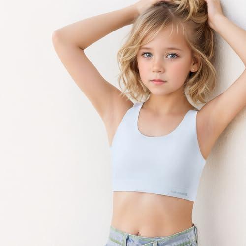 Girls Sports Bra Training Bras Seamless Light Padded 3Pack3