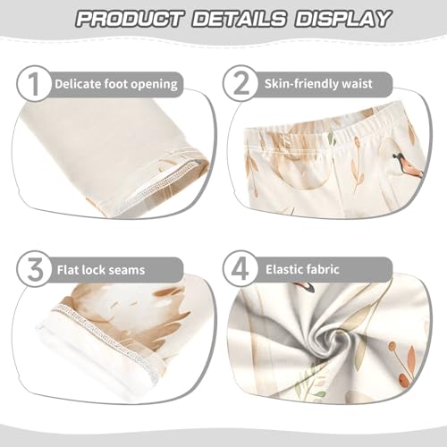 Bolaz Toddler Girls Leggings Printed Yoga Pants Leggings Swan and Flower for Kids3