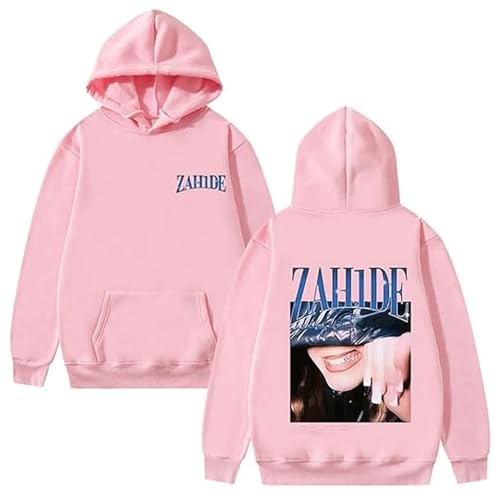 FAEWARE Sweat À Capuche Zahide Merch pour Homme Et Femme Coupe Tendance Manches Longues Grandes Tailles Disponibles Style Décontracté Hoodie-Pink||3X_l