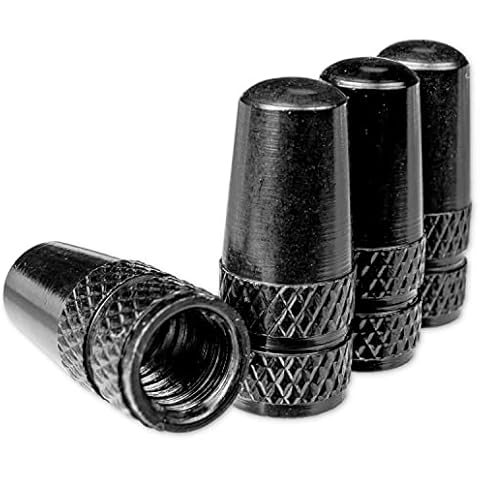 Tapa de válvula de aluminio con cubierta de polvo negro para bicicletas Cover