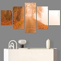 SIGNWIN 5 Panel Canvas Wall Art Modern Art Expressive Forest Multicolor Photography Romantics Scenic for Home Decorations Ready to Hang - 60