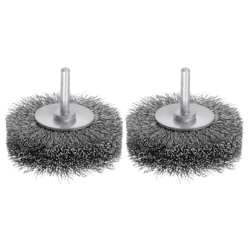 Image of uxcell 2PCS Wire Wheel Brush for Drill Attachment 3 inch Carbon Steel Wire for Cleaning Removal Rust Stripping Corrosion