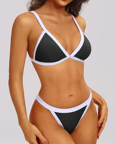 Image of Tempt Me Women Triangle Bikini Sets Halter Two Piece Sexy Swimsuit String Tie Side Bathing Suit
