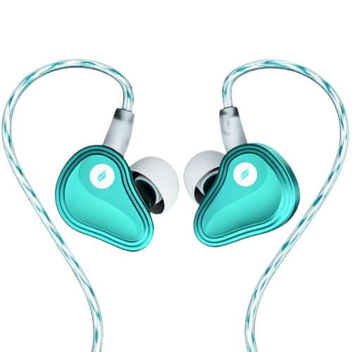 Image of Leaf Sonic IEM Wired Earphones with Dual Dynamic Drivers, Type-C DAC, Hi-Res Audio, Built-in Microphone, in-Line Controls, Ergonomic in-Ear Design, Tangle-Free Cable, Noise Isolating Earbuds