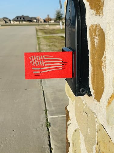 Kill3rFruit Tattered Flag Design Mailbox Flag for Stone or Brick Encased Mailboxes, Replacement Red Flag Kit, Outgoing Mail Flag, Universal 4.02in x 2.27in - Thumbnail 4