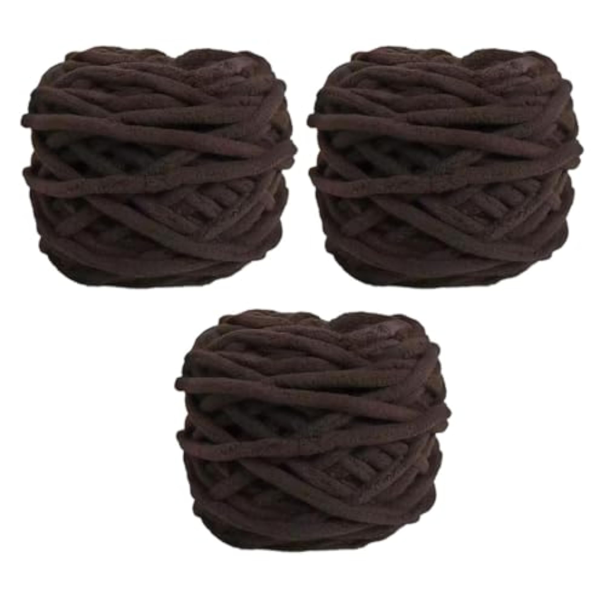 3Pcs Chunky Chenille Yarn for Gloves and Scarves, Soft Plush