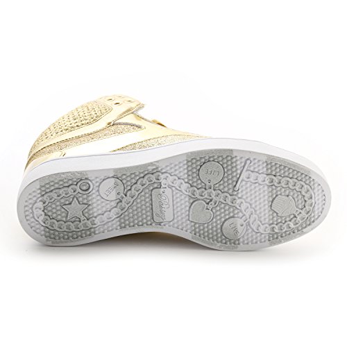 Pastry Adult Pop Tart Glitter Dance Sneaker, Gold, Size 5