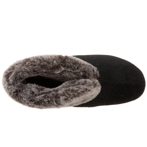 Acorn Women’s Chinchilla Bootie Slipper, Plush Faux Fur With A Multi-Layer Memory Foam Footbed And A Rubber Sole. #TOP4
