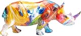 Kare Design Figurine Rhino, Multicolor, 17x8x6 cm, motif d’animal