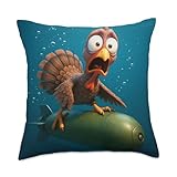 Fantasy Turkey Sea Torpedo Throw Pillow