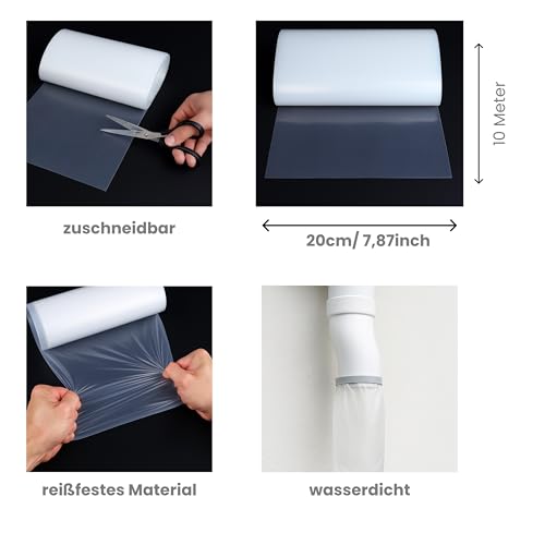 Fallrohrprovisorium 10m Dachrinnenschlauch Fallrohrersatz Regenrinnenschlauch