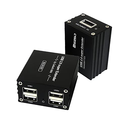 Rallonge USB sur RJ45 70m avec alimentation et hub 4 ports USB 2.0 pour webcam et souris