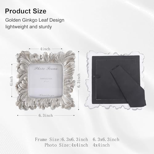 Image of 4x4 Vintage Picture Frames, Picture Frame for Table Top Display and Wall Hanging Home Decor (Silver, 4x4 Inch)