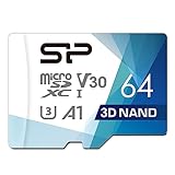Silicon Power 64GB R/W up to 100/ 80MB/s Superior Pro Micro SDXC UHS-I (U3), V30 4K A1, High Speed MicroSD Card with Adapter