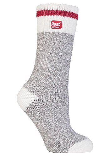 Heat Holders - Womens Thick Winter Warm Thermal Socks (25+ Styles) (Grey Block Twist)