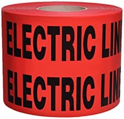 Non-Detectable Underground Tape (6" x 1000' (4 Roll/Case), Caution Buried Electric Line Below (Red))